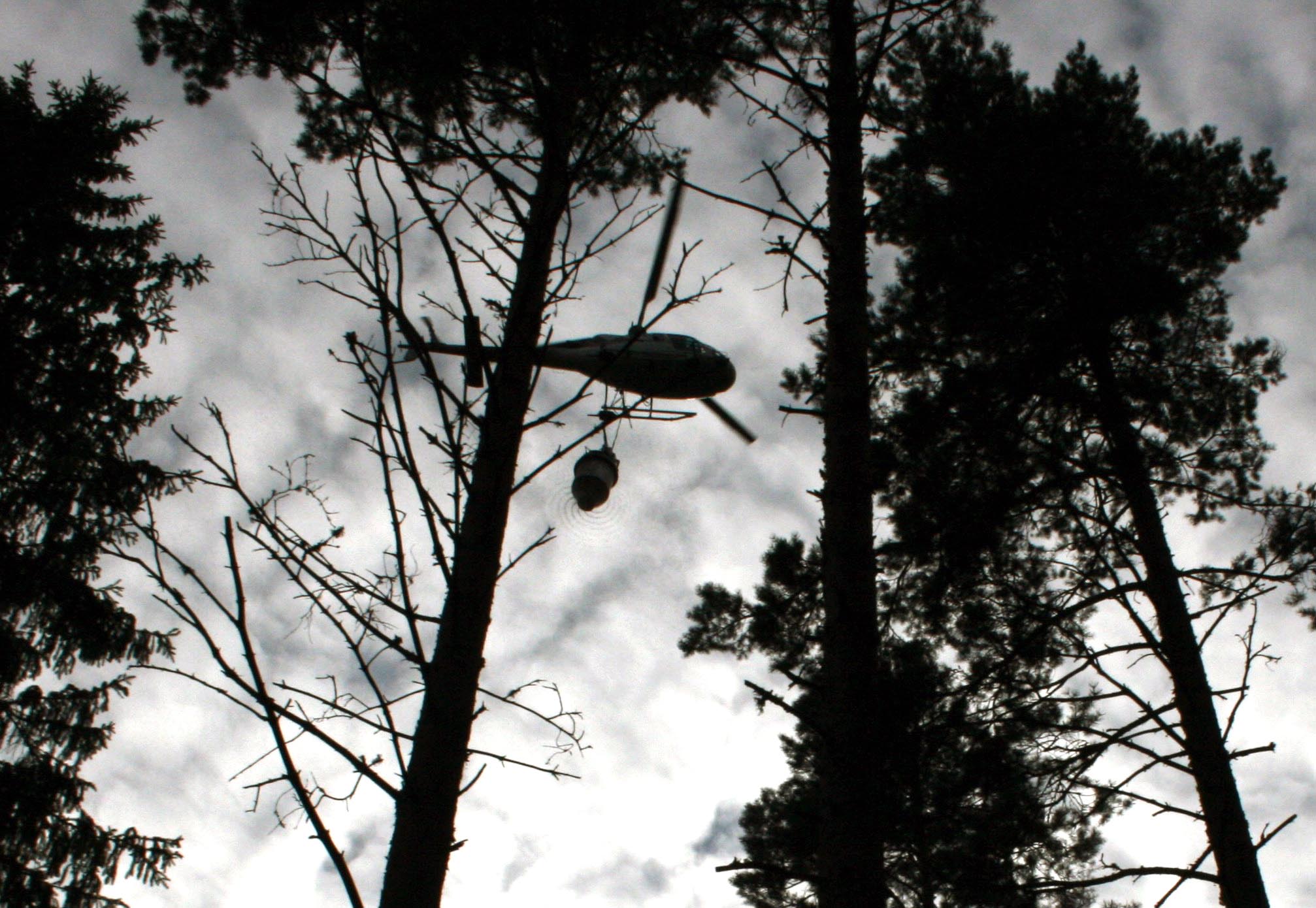 Gjødsling av skog med helikopter